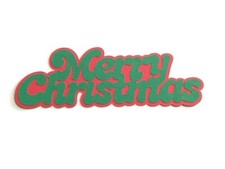 Merry Christmas Cardstock Words with Backgrounds Die Cuts Scrapbook 6 Pieces