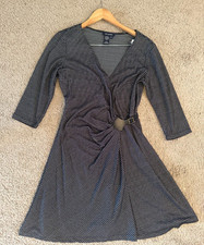 Womens V-Neck W/ Front Side Belt Wrap Dress Size M Max Edition