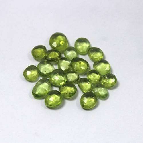 22 Carat 5x5.5-5.5x9 MM Natural Green Peridot Both Side Rose Cut 22 Piece Lot - Picture 9 of 17