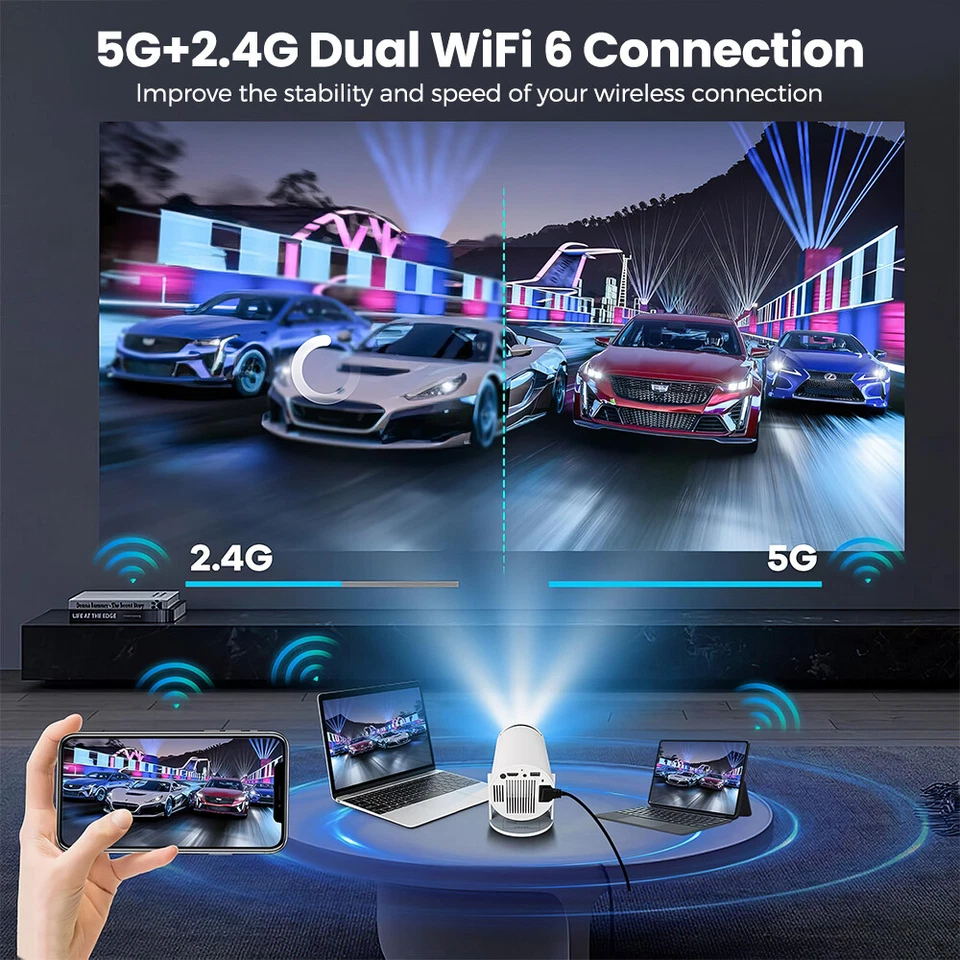 2025 NEU Beamer Projektor 4K UHD WiFi Bluetooth Android TV Heimkino Mini Tragbar - Bild 3 von 4