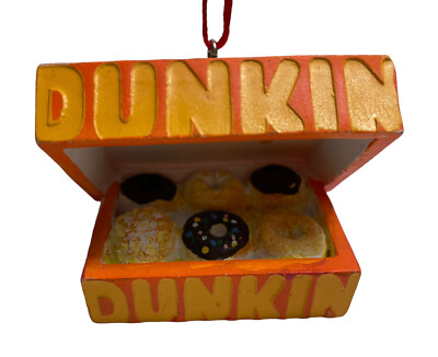 DUNKIN DONUTS ''HALF DOZEN DONUTS '' Box Assorted Donuts 2014 Christmas Ornament