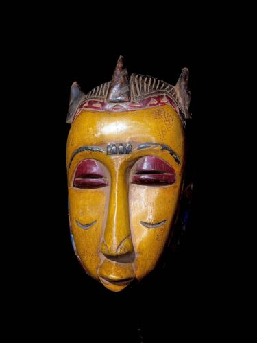 nabo Afvigelse Demokrati African Tribal Face Mask African Guro Coast Painted Mask Female Masks-4026  | eBay