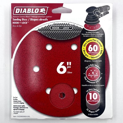 Diablo CPCDCD060060H10G 6in 60-Grit Sanding Discs (10-pack)
