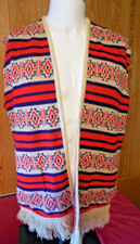 V6 Vtg 100 Wool Custom Quality HandWoven Tapestry Vest Southwest Aztec Unisex