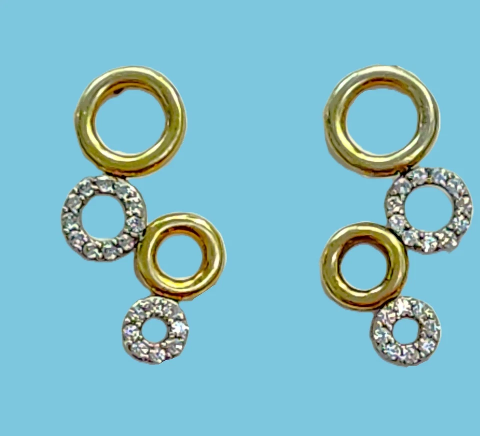 Pendientes colgantes Gems by Michael Valitutti circonita blanca oro de 18 quilates sobre ley Foto 2 de 4