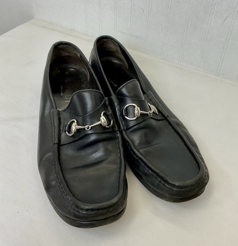 Gucci Made in Italy Horsebit Black Leather Loafers Men’s Size 12 D (015938)