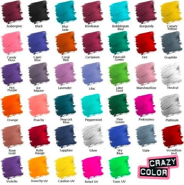 4 X Crazy Colour Hair Dye Include Tint Brush, Bowl , Glove 🧤& Ear Caps Cover