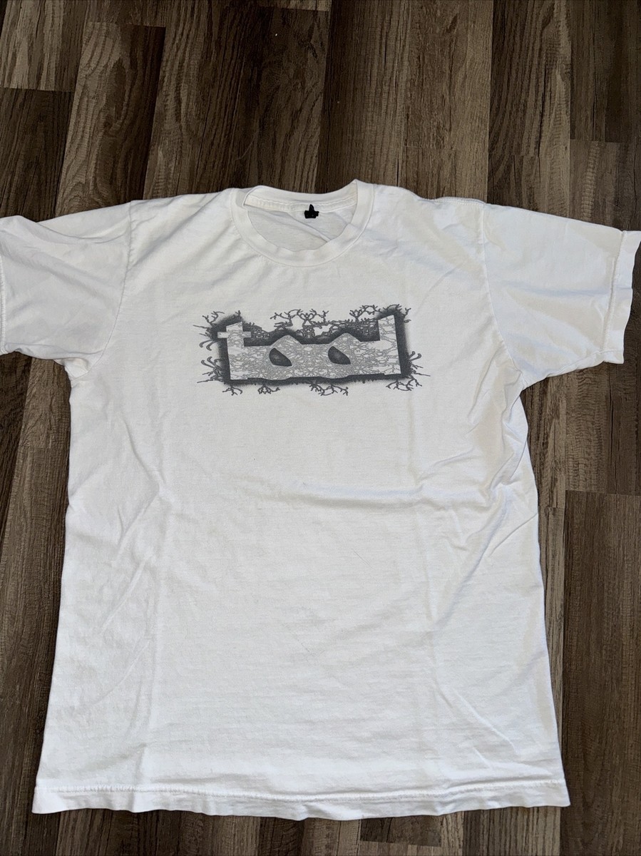 Vintage Y2K Tool T-Shirt White Medium 19x26 Blue Tultex Tag