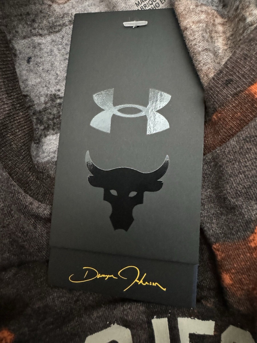 Men's Under Armour Project Rock Veterans Day Orange Camo T-Shirt