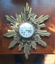 Antique French Belle Époque "Planchon Paris" Bronze D'ore Wall Clock, circa 1890
