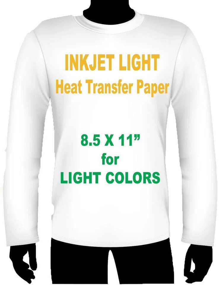 GOLD SEAL SPECIALTY PAPERS INK JET HEAT IRON ON TRANSFER PAPER LIGHT 8.5 X 11 -8 SHEETS