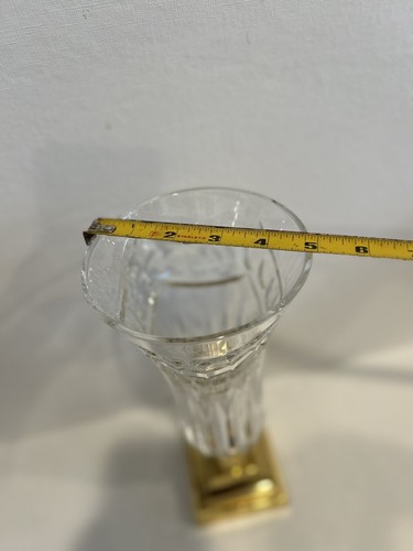 Waterford Crystal Pompeii Hurricane Pilar Candle Holder With Brass Base - Picture 10 of 14