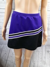 Vintage Cheerleader Cheerleading Skirt Purple Bkack Gold USA Stripe G - 14