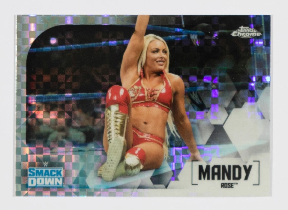 Mandy Rose 2020 Topps Chrome WWE X-Fractors Card #42 NXT Champion SEXY Superstar - Image 3 of 4