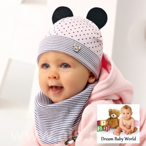 2pcs set BEANIE Rich cotton girls hat 