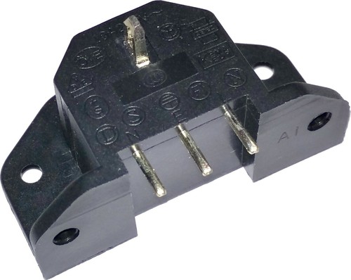 Male PCB Mount AC Power Inlet With Tin-Plated Contacts 250V 10A Right Angle - Picture 2 of 4