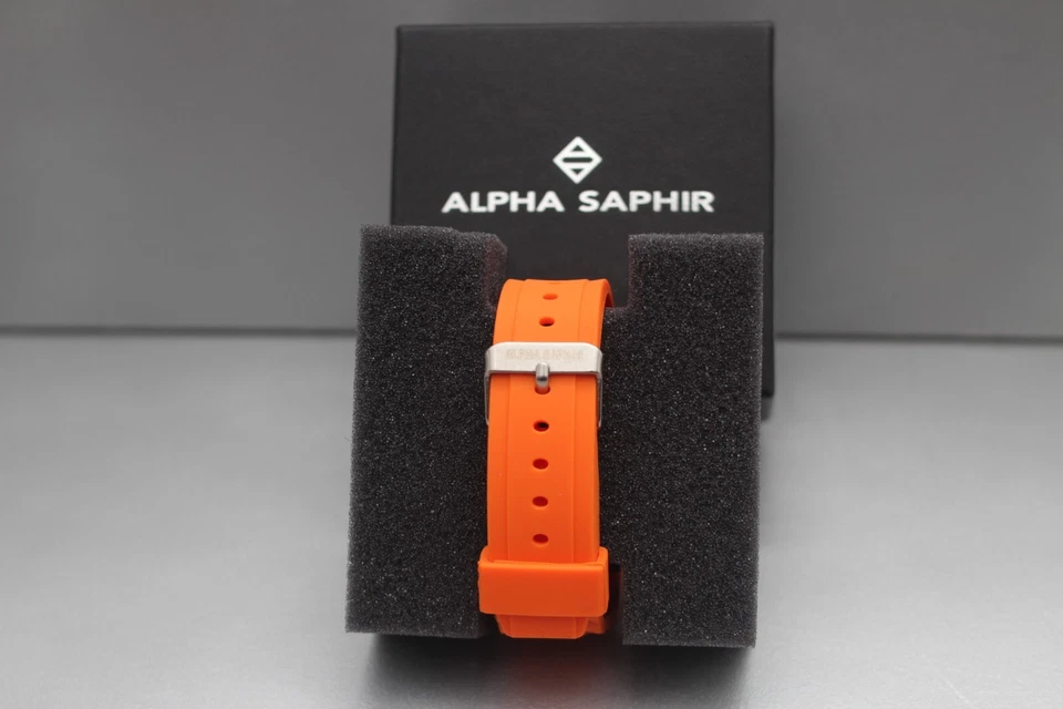 Alpha Saphir LED 3atm orange designer sport watch 374g - image 3 of 4