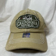 California Republic Cap / Hat By Pit Bull Hats State Bear Khaki Embroidered