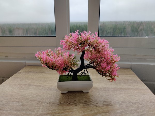 Pink Artificial Bonsai Home Decoration