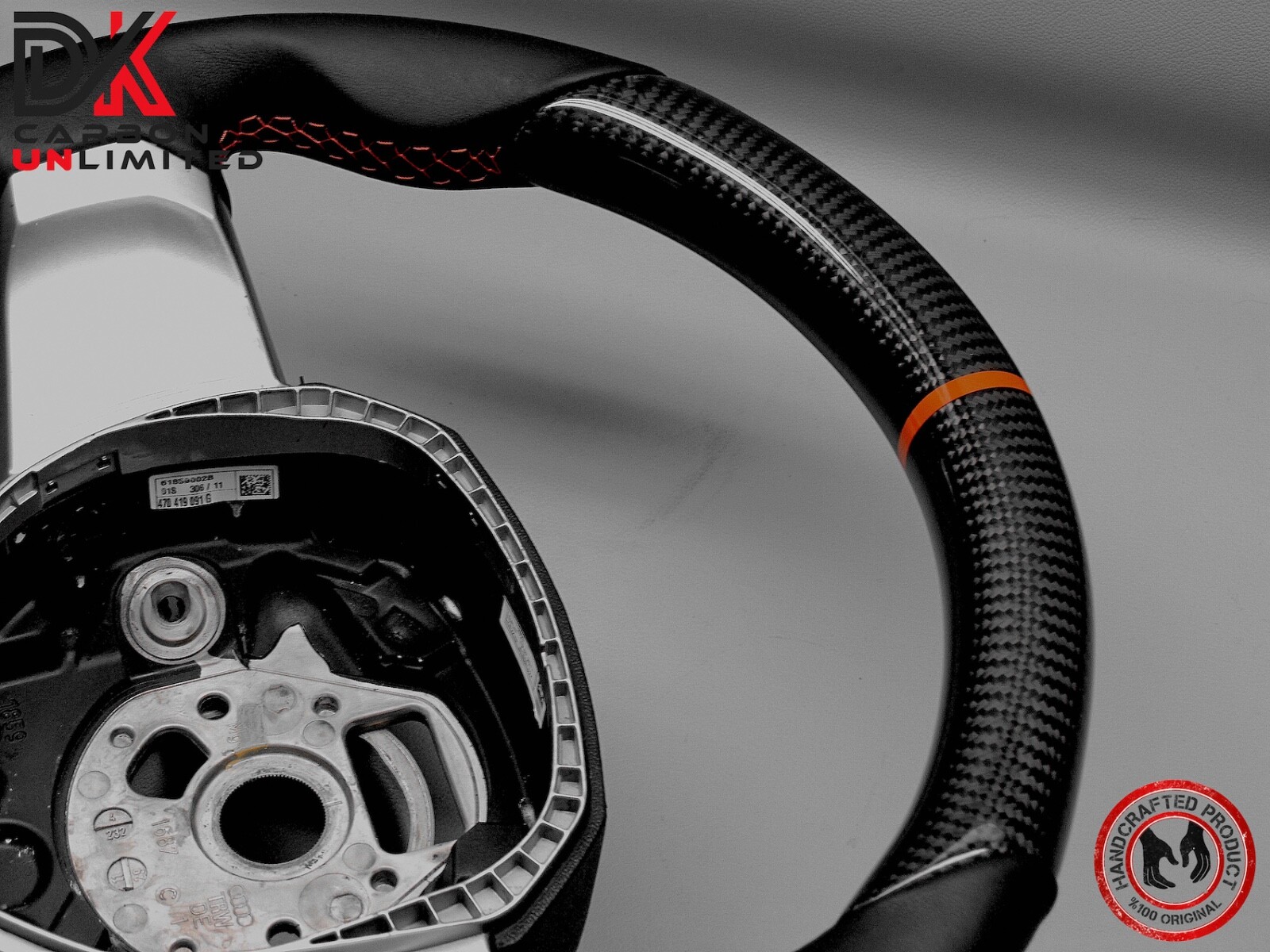 Lamborghini Aventador LP700 SVJ63 Sian Napa Orange Ring Carbon Steering Wheel v4