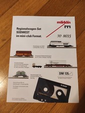 Märklin  Katalog 1991- Regionalwagen-Set Südewst mini-club  Format - wie neu xxx