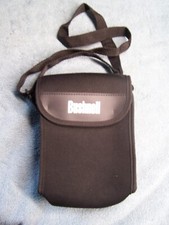 Bushnell Black Leather Binocular Case with Strap 8" x 5" x 2.5"
