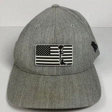 American Flag US Flag Embroidered Branded Bills Large XL Hat Baseball Cap Gray