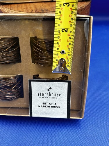 Napkin Rings Storehouse (8) Rolled Metal NIB - Picture 5 of 6