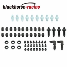 Black Brake Line Tuck Fittings Adapters Kit For Honda 88-00 Acura Integra 90-01