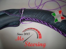 FÜR GMC TERRAIN 10-13 SCHWARZE LEDERLENKRADABDECKUNG, LILA STIT