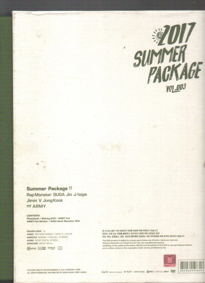 2017 BTS Summer Package Vol. 3 KOREA DVD & 80p Photobook