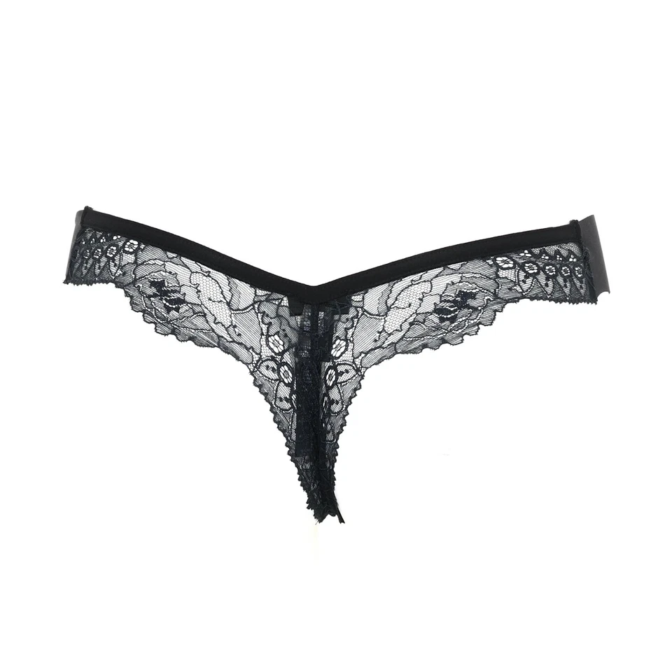 La Perla L60413 Lace Frills Thong Black Women's Size XS - Image 2 of 2