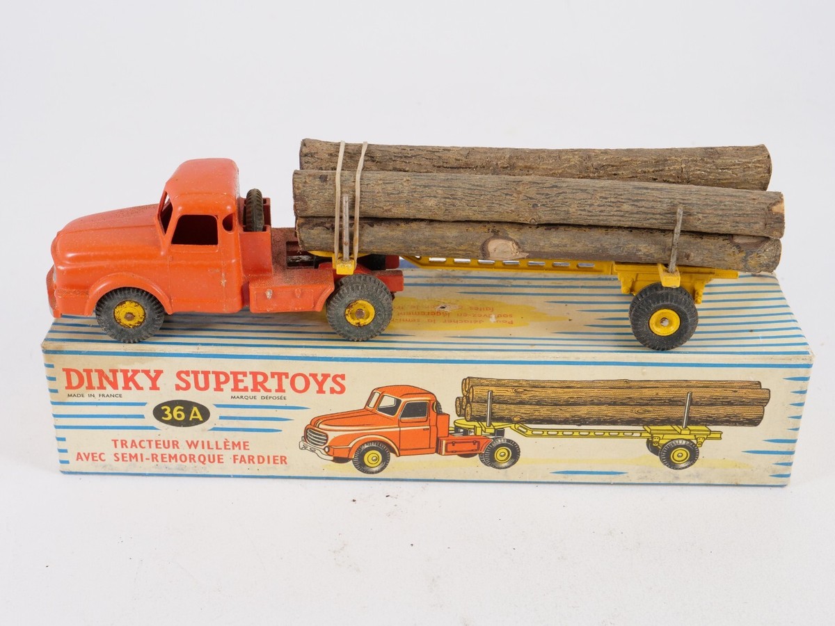 ミニカー DINKY No.36 36B TRACTEUR WILLEME Dinky Toys 36B Supertoys - Tracteur Willeme Et Remorque