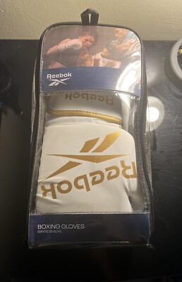 Reebok Boxing Gloves White/Gold 14OZ