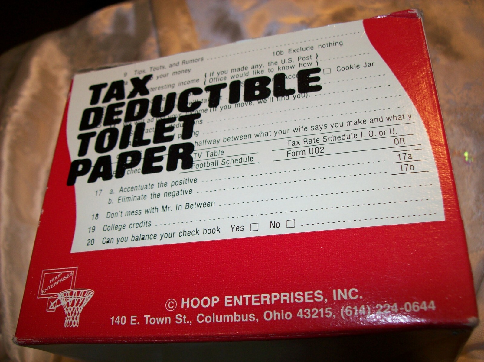Tax Deductible Toilet Paper 1984 eBay