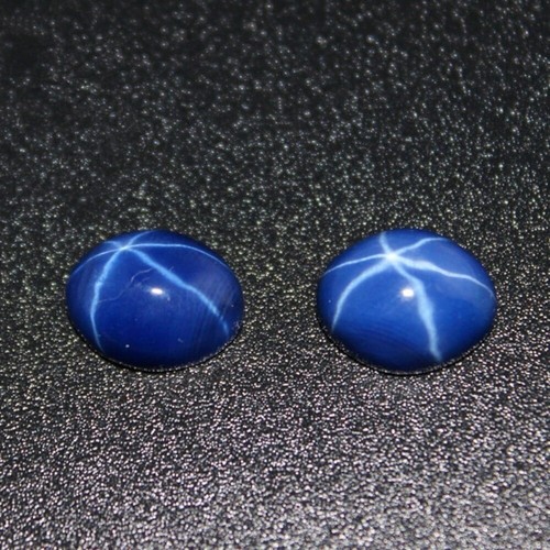 Flat Back Star Sapphire Oval Smooth Polished Egg Shape Star Sapphire Cabochon - Picture 16 of 36