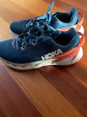 HOKA  Women's 7 Elevon 2 Running/Training Shoe in Moroccan Blue/Hot Coral
