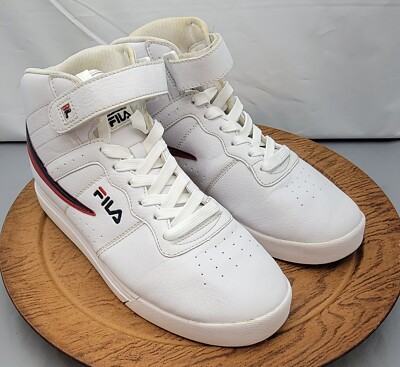Fila Men’s White High-Top Athletic Sneakers with Red & Blue Accents FILA Men main image 3