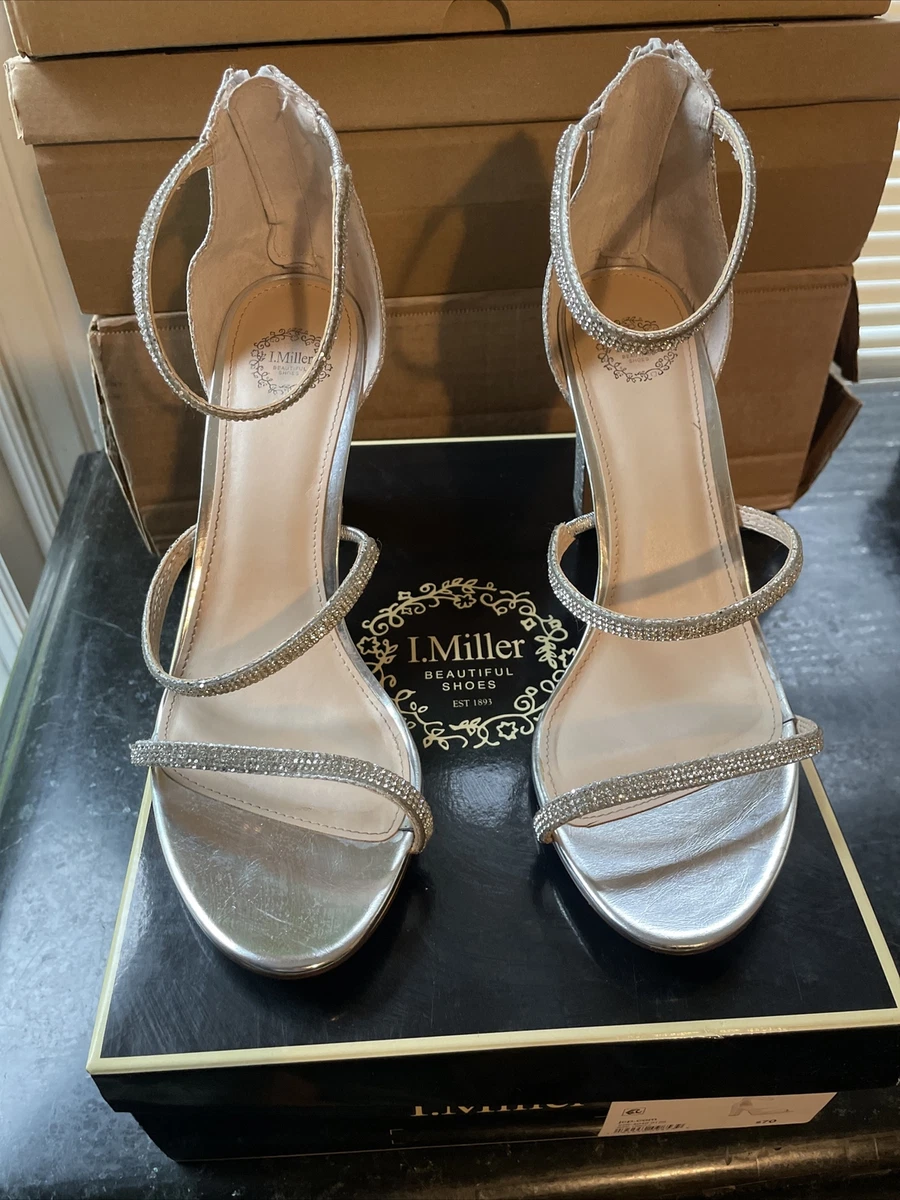 Silver strappy heels size 11 cheap