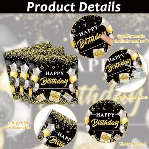 96 Piezas Platos y Servilletas Fiesta Cumpleaños 18 Suministros Fiesta Tiempo para Adultos 18... Foto 4 de 4