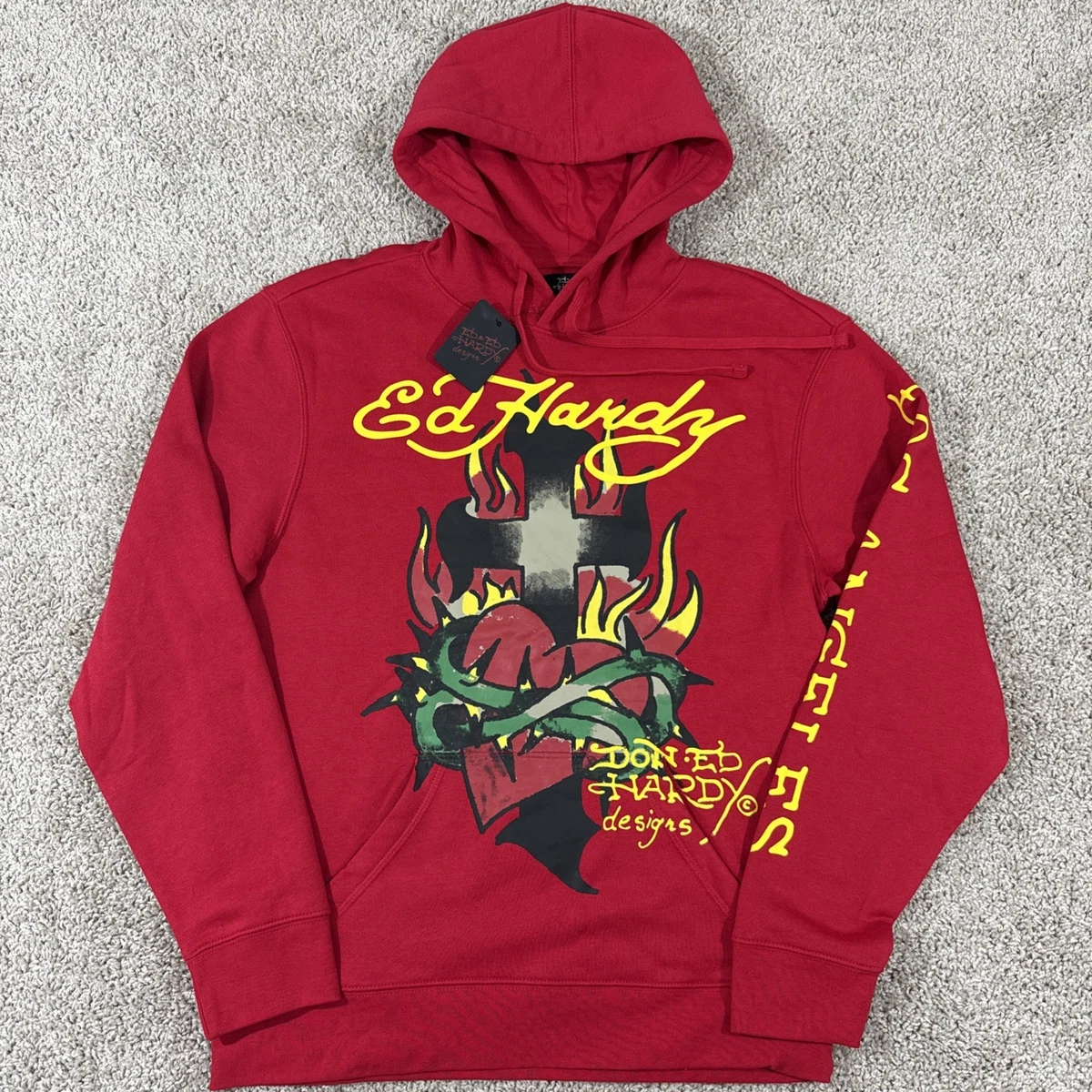 Preços baixos em Moletom masculino Ed Hardy Vermelho | eBay