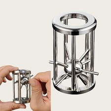 Stainless Steel Cage Puzzle Game Multi Layer Brain Teaser Challenge Toy Gift Adu