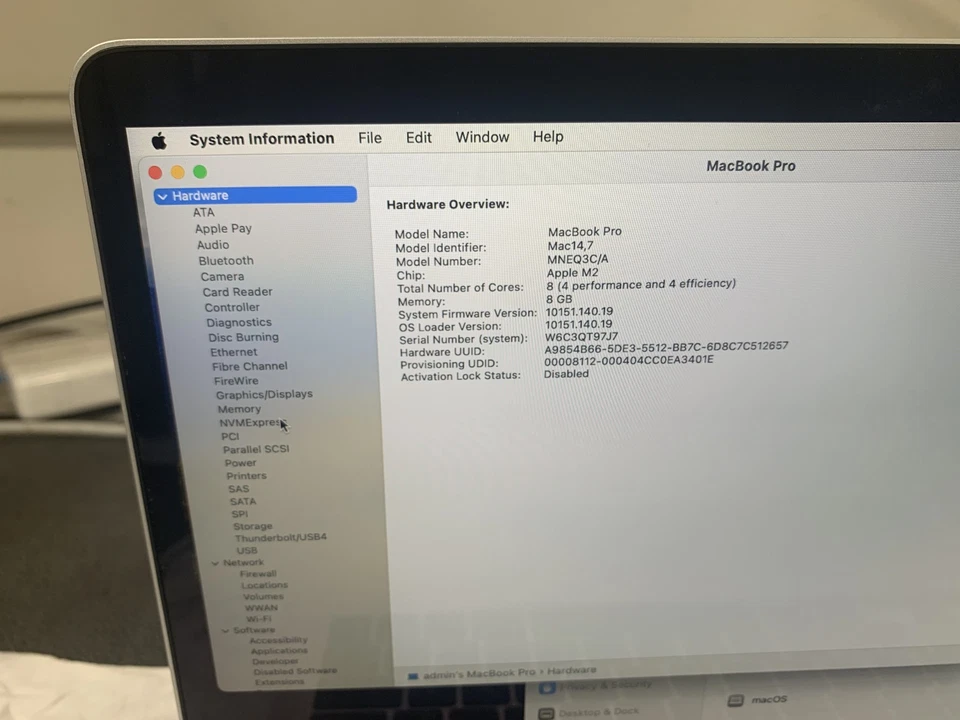 Apple Macbook Pro 13.3-inch (10GPU, Silver) 3.5Ghz 8-Core M2 (2022) MNEP3LL/A - Image 2 of 4