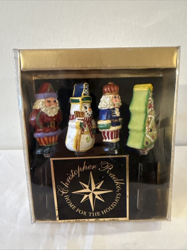 Christopher Radko Christmas Cheese Spreaders Set of 4 Brand New