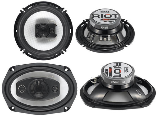 Boss Riot R94 6 x 9" 500 W 4-Wege Auto und R63 6,5" 300 W 3-Wege Koaxial-Lautsprecher - Bild 1 von 8