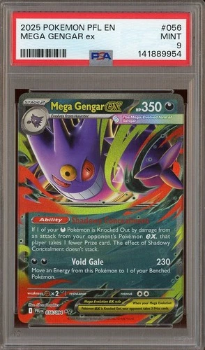2025 Pokemon PFL En #056 Mega Gengar Ex PSA 9 MINT