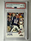 🔥TOM BRADY🔥Trading Card 2002 FLEER THROWBACKS #75 NFL PATRIOTS PSA MINT 8