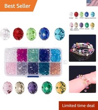 Elegant 8mm Crystal Glass Beads Set - 300 Pcs Assorted Colors for Jewelry Making