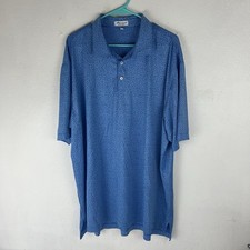 Peter Millar Summer Comfort Golf Polo Shirt Mens Sz 2XL Blue Cactus Print
