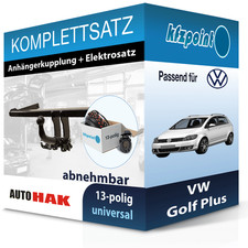 AUTO HAK Anhängekupplung abnehmbar und E-Satz 13polig für VW Golf Plus 09-13 neu